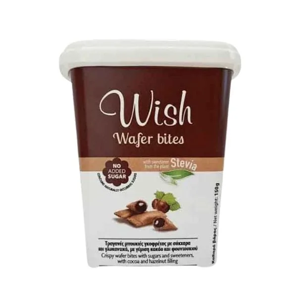 Τραγανές κυματιστές γκοφρέτες με στέβια Wish 150gr